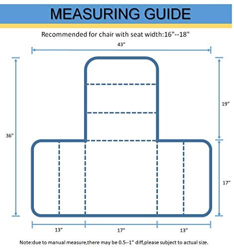  DIVECODE Wheelchair Cushion Soft Wheelchair Accessories Helps  Prevent Pressure,Armrest and Supports Coccyx& Back,Non- Slip,Suitable for  18'' and Above Wheelchair with Full Arms, Blue : Health & Household