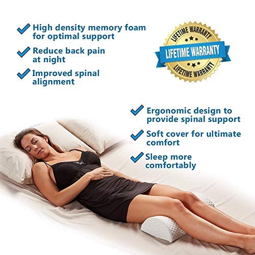 Comfilife Orthopedic Knee And Leg Pillow For Sleeping - 100% Memory Foam Pillows  For Back Pain, Hip Pain Relief For Side Sleepers - Half Moon Pillow -  Imported Products from USA - iBhejo