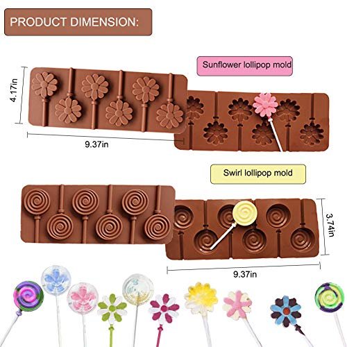 Flower Shape Silicone Round Lollipop Candy Molds Chocolate Cake