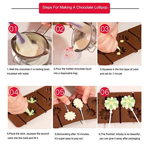 Flower Shape Silicone Round Lollipop Candy Molds Chocolate Cake