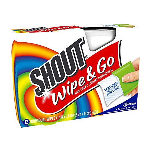 Shout Wipes - Portable Stain Treater Towelettes Pack of 2, 24 Wipes Count,  Multicolor