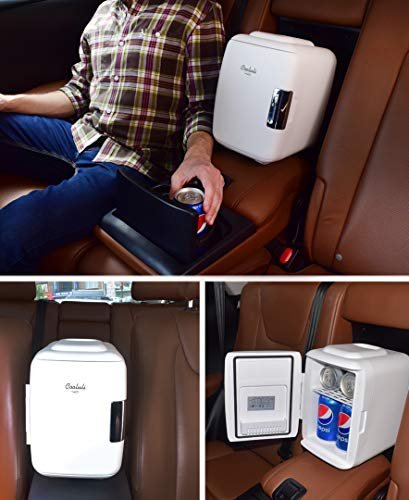 Cooluli Skincare Mini Fridge for Bedroom - Car, Office Desk & Dorm Room -  Portable 4L/6 Can Electric Plug In Cooler & Warmer for Food, Drinks, Beauty