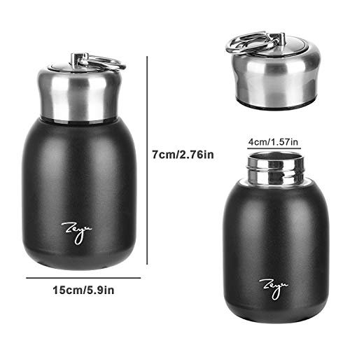 10.15oz/300ML Mini Thermal Mug Leak Proof Vacuum Flasks Travel Thermos  Stainless Steel Drink Water Bottle Thermos Cups for Indoor and Outdoor  (Silver)