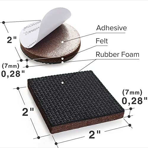 Non-Slip Furniture Pads Anti Slip Protection Rubber Foam Pads for Hardwood  Floors Couch Furniture Stoppers to Prevent Sliding Protectors Reinforced