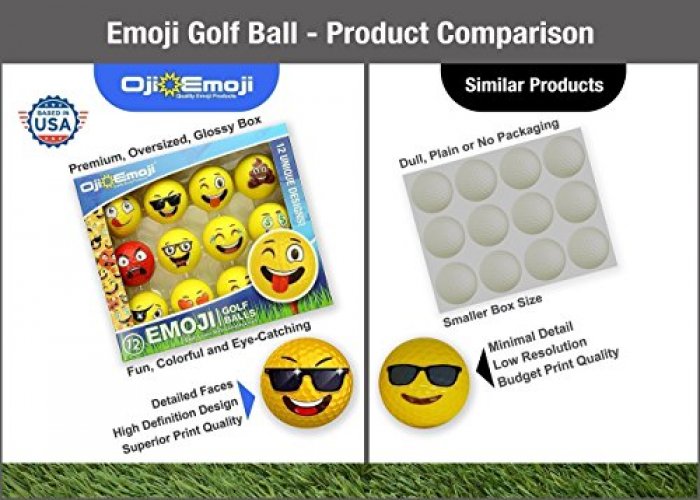 Top Quality Emoji Funny Golf Ball Your Package Can Be Customized