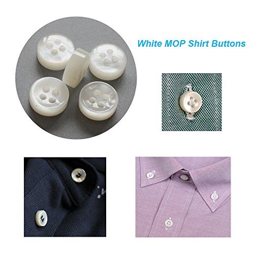 YaHoGa 10PCS Genuine White Mother of Pearl MOP Buttons Bulk