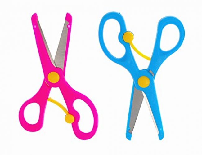 5pcs Plastic Scissors Kids Student DIY Handmade Art Craft Paper