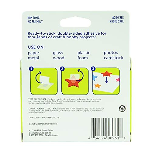 Glue Dots, Craft Dots Value Pack, Double-Sided, 1/2, .5 Inch, 600