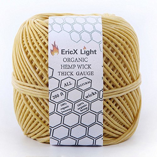 Ericx Light Thick Beeswax Hemp Wick, 200 Ft Spool, 100% Organic Hemp Wick  Well Coated With Beeswax, Thick Gauge(2.0Mm) - Imported Products from USA -  iBhejo