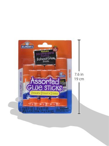 6 Packs, Elmer's Giant Disappearing Purple Washable School Glue Sticks -12  Total