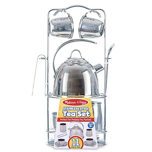 Melissa and doug store stainless steel tea set