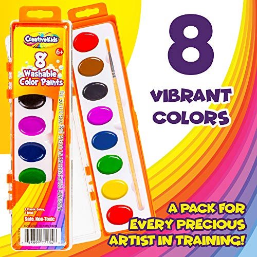 Crayola Washable Watercolors, 12 Paint Sets for Kids, School Supplies Bulk,  8 Vibrant Colors