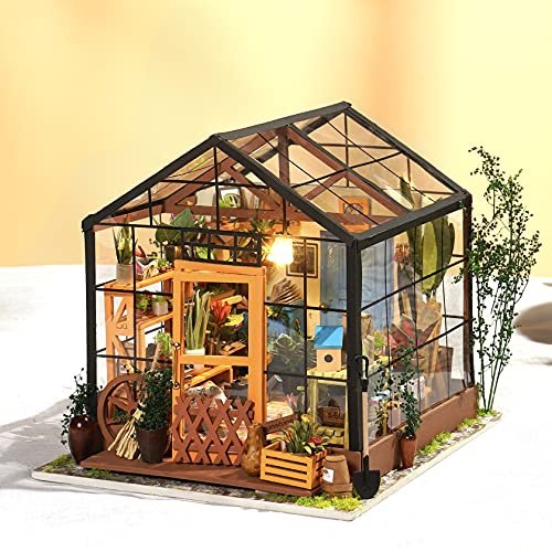Rolife Dollhouse DIY Miniature Set Garden House LED Model Building Kit  Hobby CraftHome Decor-Christmas Birthday Gifts for Boys Girls Women Friends