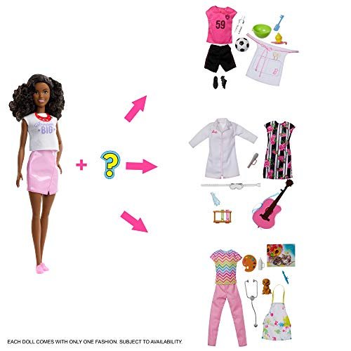 Barbie doll with 2 surprise career looks outlet featuring 8 surprises