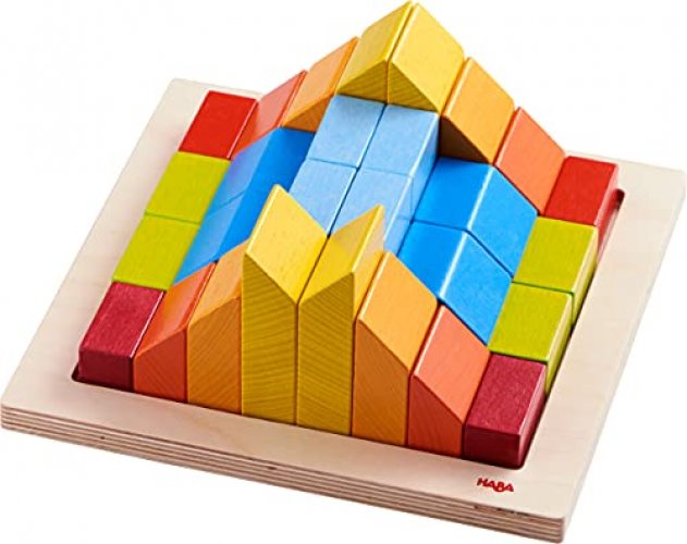 Haba 3D Arranging Game Creative Stones With 28 Wooden Blocks And