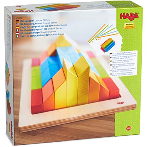 Haba 3D Arranging Game Creative Stones With 28 Wooden Blocks And