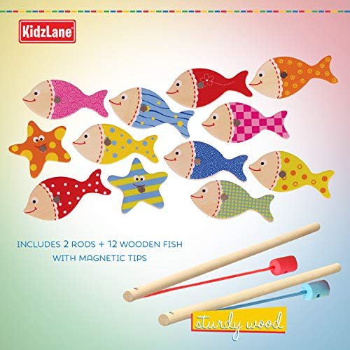 Kidzlane Magnetic Fishing Game For Kids And Toddlers, Easy Play Wooden  Fishing Toy For Toddlers & Kids
