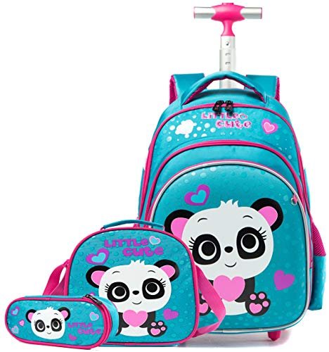 Meetbelify Girls Unicorn Rolling Backpack Wheel Backpacks for