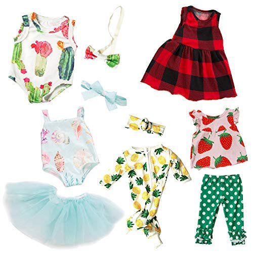 Ecore Fun 5 Sets 14-16 Inch Baby Doll Clothes Dresses Outfits Pjs
