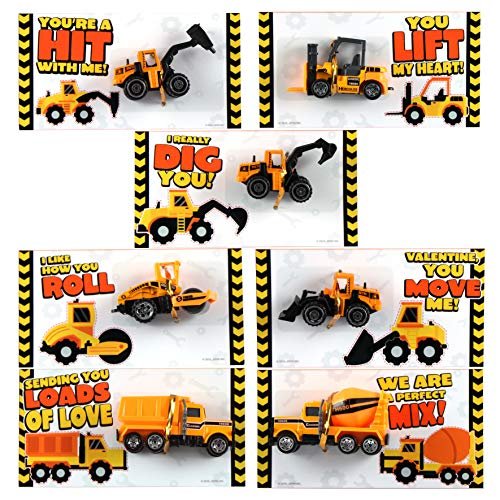 JOYIN 28 Pack Valentines Party Gift Cards with Mini Construction