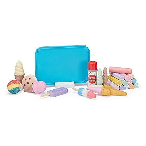  Melissa & Doug Ice Cream Shop Multi-Colored Chalk and Holders  Play Set - 33 Pieces, Great Gift for Girls and Boys : Toys & Games