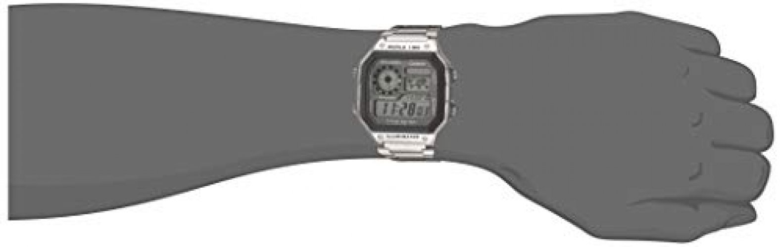 Casio Men's 10-Year Battery Quartz Watch with Stainless Steel Strap and  World Time, Silver, Model AE-1200WHD-7AVCF