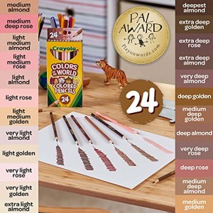 Crayola Colored Pencils 24 Count, Colors of The World, Skin Tone Colored Pencils, 24, Multi
