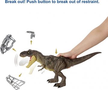 Jurassic World Stomp N Escape Tyrannosaurus Rex Figure Camp Cretaceous Dinosaur Escape Toy with Stomping Movements, Kids Gift Ages 4 Years & Up,Mixed