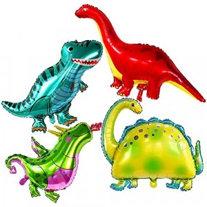 Decorlife Dinosaur Birthday Party Supplies Serves 16 with Backdrop, Dinosaur Party Decorations for Boys, Complete Pack Include Hanging Swi