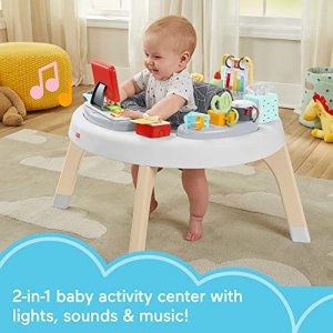 Fisher-Price 2-in-1 Like a Boss Activity Center, Baby Entertainer and Play Table with Music Lights and Sounds for Infants and Toddlers