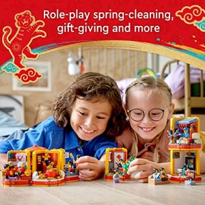 LEGO Lunar New Year Traditions 80108 Building Kit; Gift Toy for Kids Aged 8  and Up; Building Set Featuring 6 Festive Scenes and 12 Minifigures