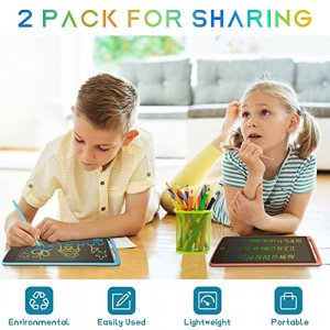 2 Pack 10 Inch Colorful Doodle Board Drawing Pad for Kids, 