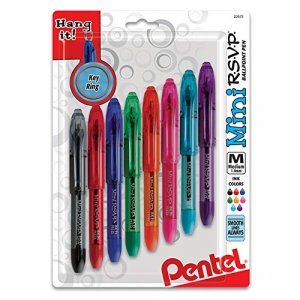 Pentel RSVP Ballpoint Pen, Medium Line, Black Ink, 2 Pack (BK91BP2A)