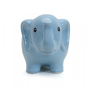 Child to Cherish Ceramic Stitched Elephant Piggy Bank, Blue