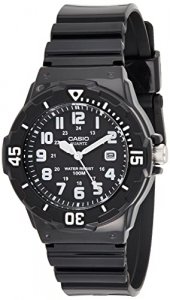 Boy's Casio Quartz Watch Dial Analogue Display Black Resin Strap and Black Dial LRW-200H-1B