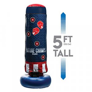 Franklin Sports Kids Electronic Boxing Bag - Future Champs Inflatable MMA Kickboxing + Boxing Bag - Toy Youth Equipment Kids + Toddlers - 60