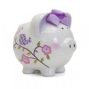 Child to Cherish Ceramic Piggy Bank for Girls, Paper Bird