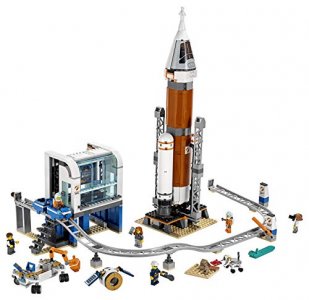 LEGO City Space Deep Space Rocket and Launch Control 60228 Model Rocket Building Kit with Toy Monorail, Control Tower and Astronaut Minifigures, Fun