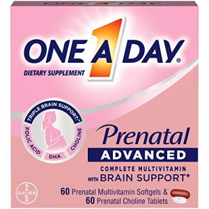 One A Day Women s Prenatal Advanced Complete Multivitamin with Brain Support* with Choline, Folic Acid, Omega-3 DHA & Iron for Pre, During and Post
