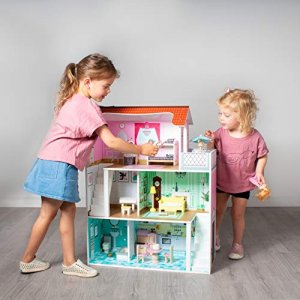 Boley American Doll House - 21 Pc Kids & Toddler Toy House Playset with  Small Furniture & Dolls