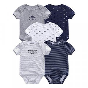 Kiddiezoom Unisex Baby 5-Pack Short-Sleeve Bodysuit Baby Clothes