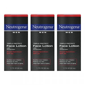 Neutrogena Triple Protect Men's Daily Face Lotion with Broad Spectrum SPF 20 Sunscreen, Men's Anti-Aging Facial Moisturizer to Soothe Razor Irritatio