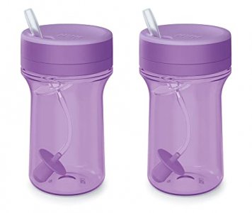 Boon SNUG Straw with Cup, Pink/Purple/Blue