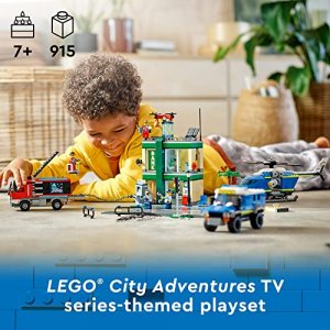 LEGO City Police Chase at The Bank 60317 Building Kit; Multi-Model Police and Crook Toy Playset for Kids Aged 7+ (915 Pieces)