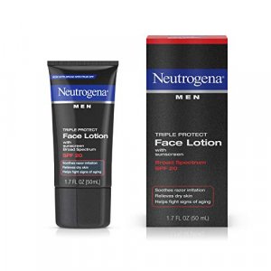 Neutrogena Triple Protect Men's Daily Face Lotion with Broad Spectrum SPF 20 Sunscreen, Men's Anti-Aging Facial Moisturizer to Soothe Razor Irritatio