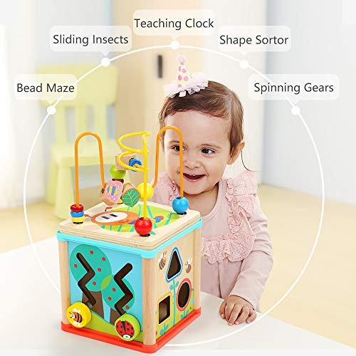 Activity Cube Toys for 1 Year Old Boy Girl, Wooden Toys Montessori for  Toddlers
