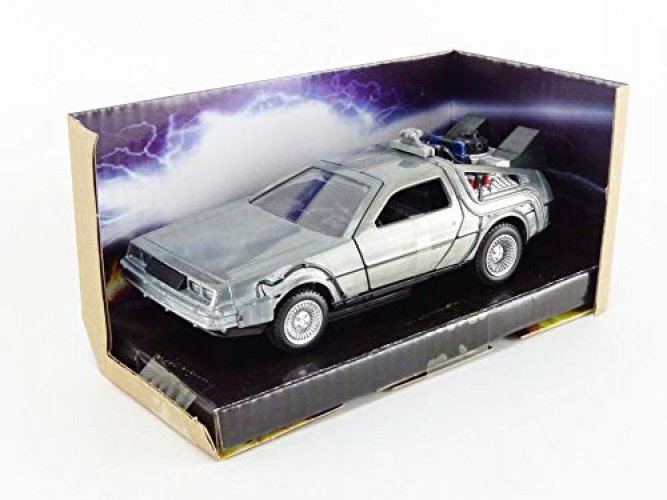  Jada Toys Back to The Future Time Machine 1:32 Die-cast Car,  Toys for Kids and Adults, Silver : Toys & Games