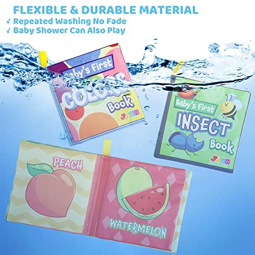 Baby Bath Books, Nontoxic Fabric Soft Baby Cloth Books, Early Education  Toys, Waterproof Baby Books for Toddler, Infants Perfect Shower Toys, Kids