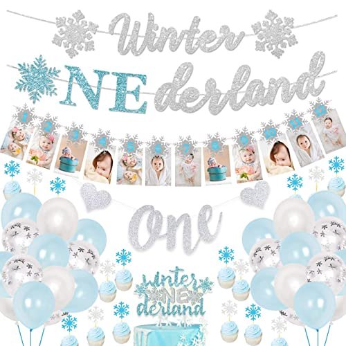 Onederland Snowflake Winter 1st Birthday Favor Stickers (Blue) –  Distinctivs Party