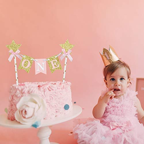 Girl 1st Birthday Theme Cake Topper - The Monita Store